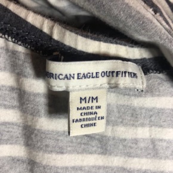 American Eagle Tank with Skater Skirt  Gray and White Striped Sundress - Picture 4 of 7